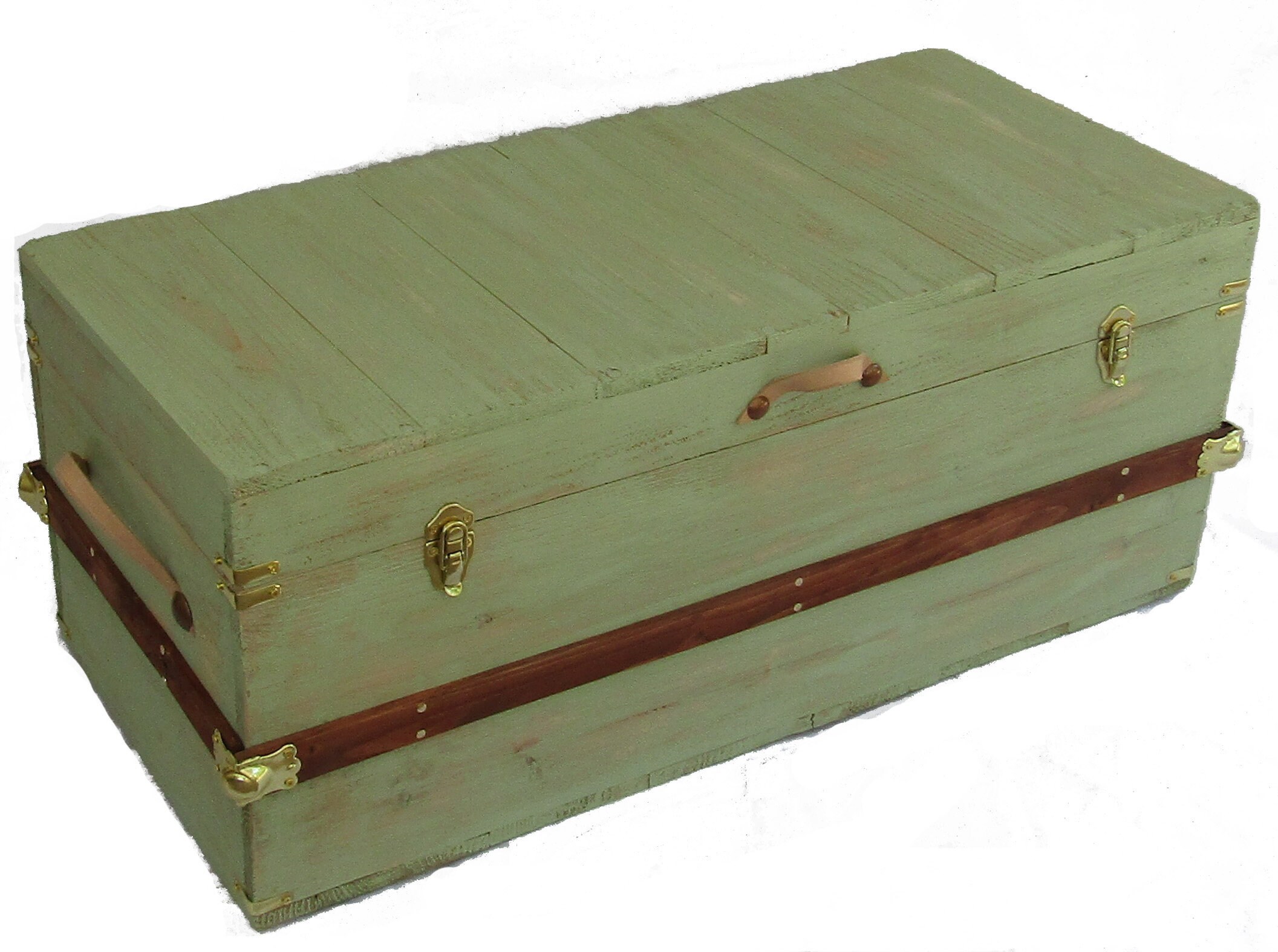 Rustic Hope Chest Coffee Table Steamer Trunk in Sage Green Etsy