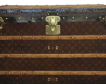 LOUIS VUITTON Antique Monogram Damier Wardrobe Steamer Trunk chest purse  bag LV