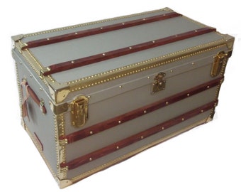 Gray Steamer Trunk French Design