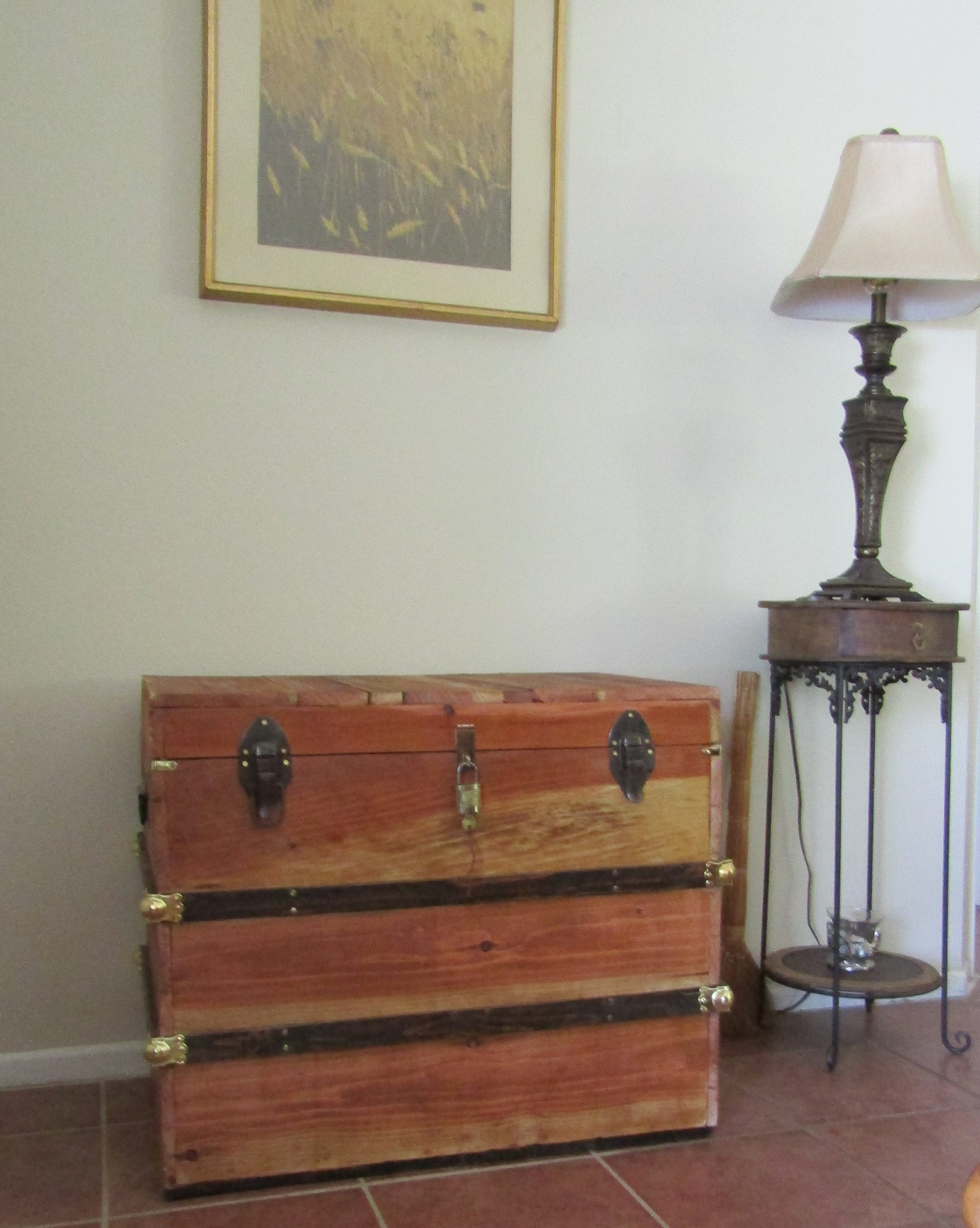 Antique Trunk Style Hope Chest Natural Finish Steamer Trunk Etsy