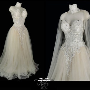 Custom Fantasy Wedding Gown Bridal Dress Corset Medieval Dress - Etsy