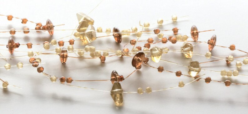 Beaded Acrylic Garland Spray Brown Amber