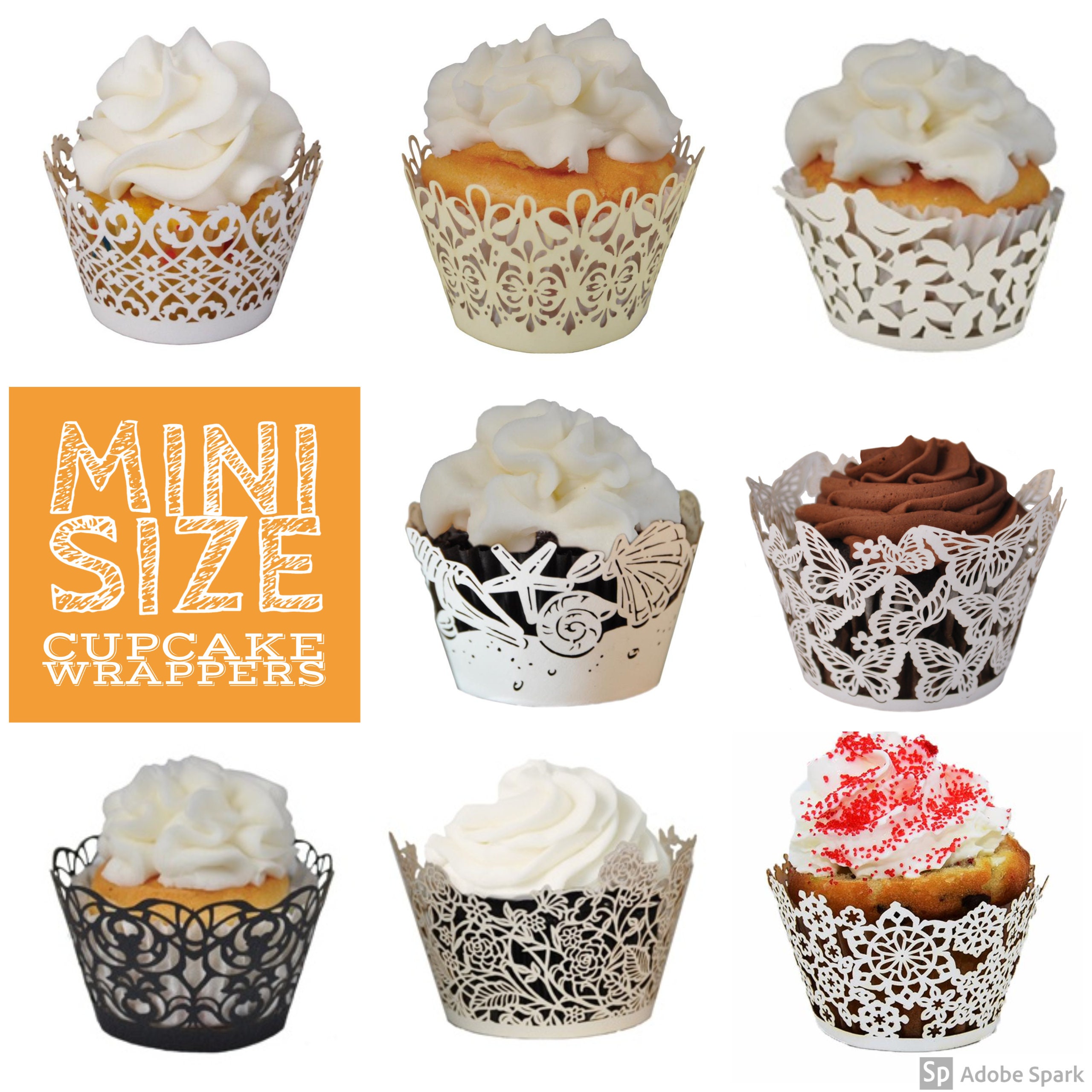 100 MINI Cupcake Wrappers from Paper Orchid Choose from 8 Etsy