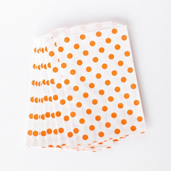 10 Medium Polka Dot Paper Food Safe Craft Favor Bags in Etsy