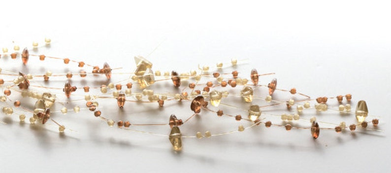 Beaded Acrylic Garland Spray Brown Amber