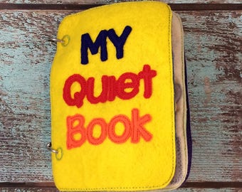 Quiet book / busy book / baby activity book / toddler quiet book / childrens learning / felt book / six activity pages / hand cut