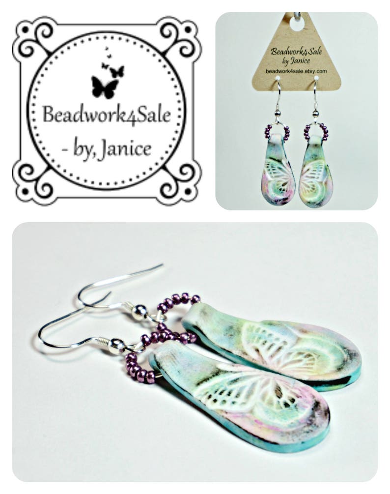Pastel Butterfly Earrings Handmade Artisan Polymer Clay Etsy
