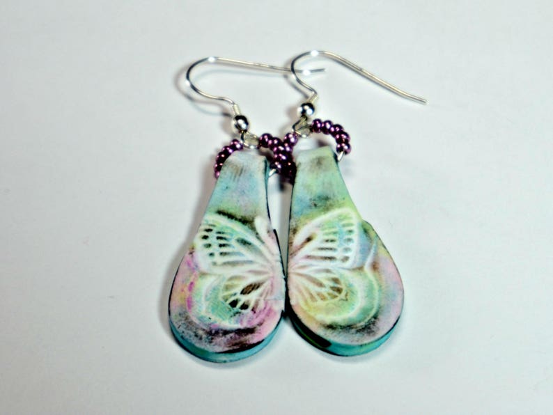 Pastel Butterfly Earrings Handmade Artisan Polymer Clay Etsy
