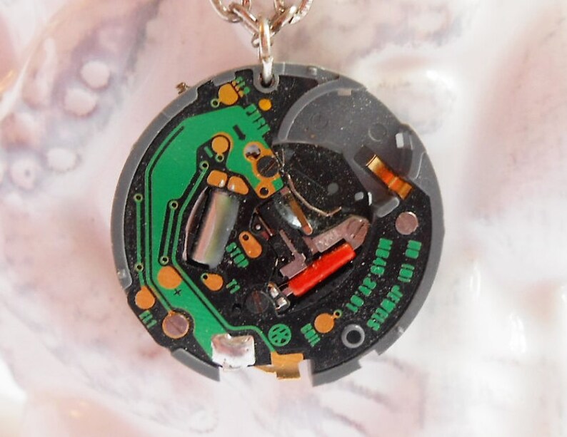 Steampunk Watch Necklace Watch Circuit Board Pendant Watch Etsy
