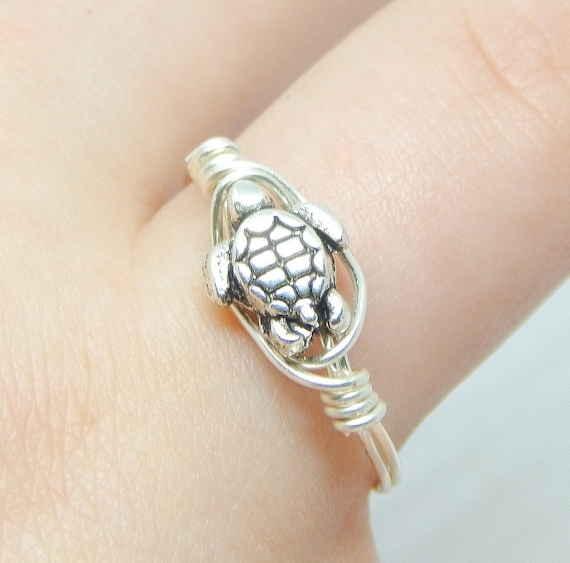 Personalized Ring Handmade wired Jewelry Custom Turtle Rings