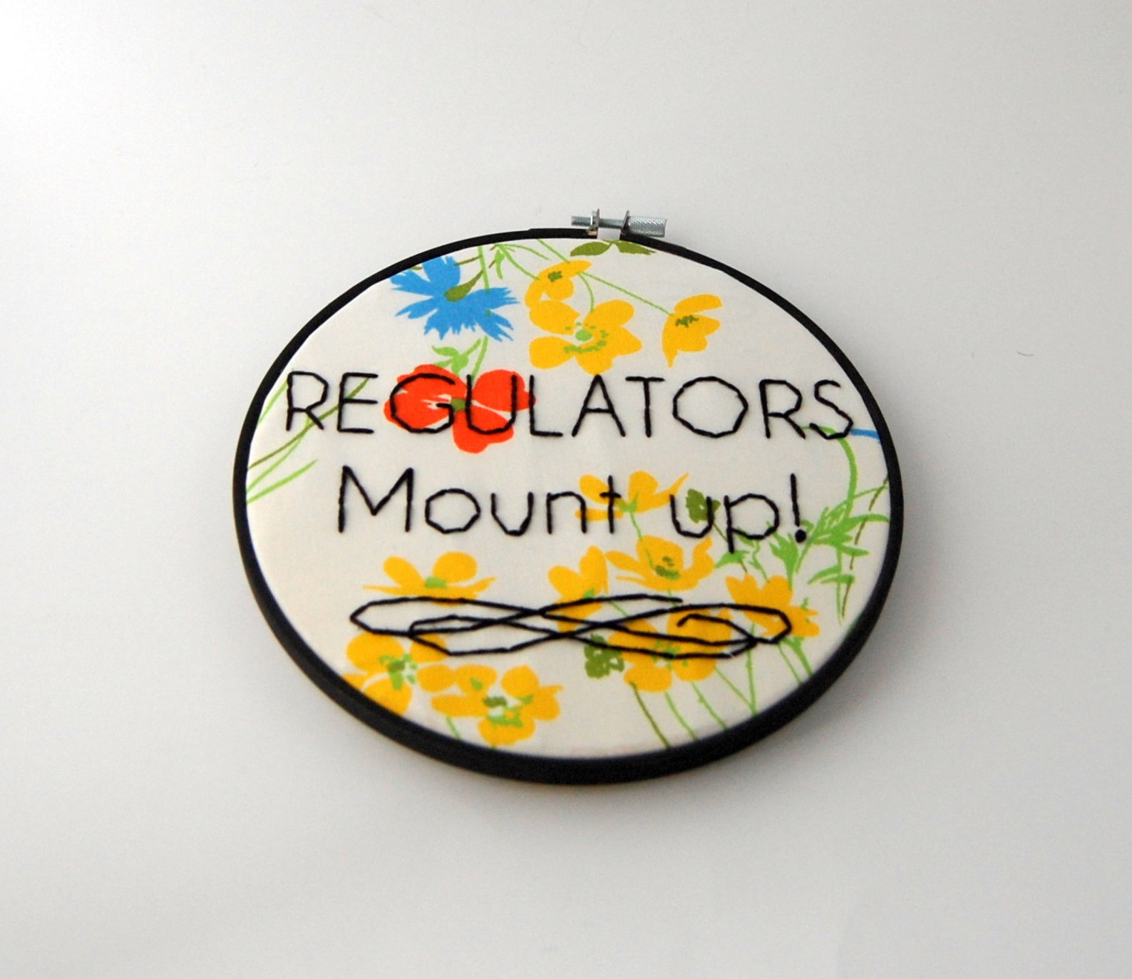 Regulators Mount up Embroidered Hoop Art It Was a Clear Dark Night 8 Inches Etsy