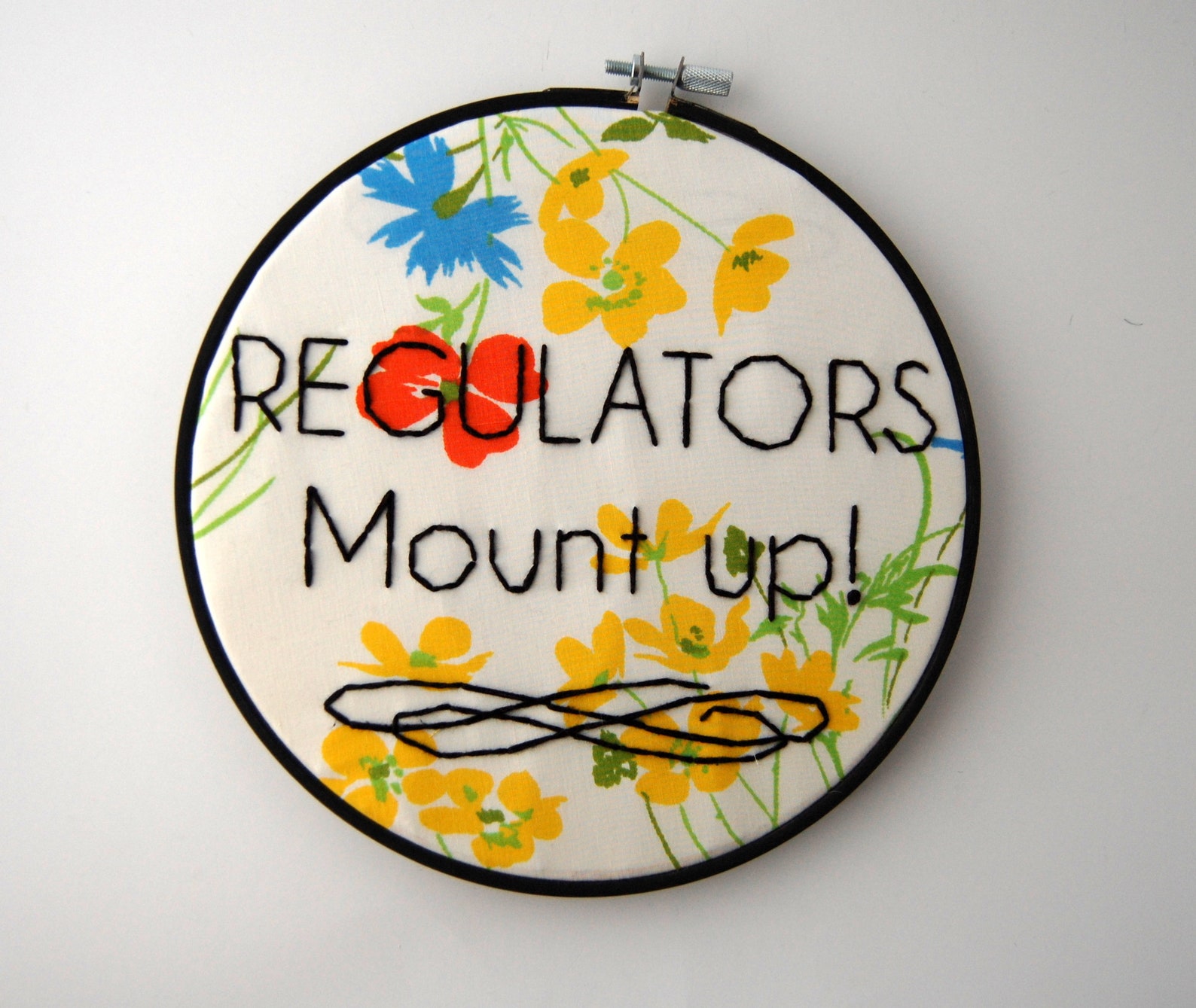 Regulators Mount up Embroidered Hoop Art It Was a Clear Dark Night 8 Inches Etsy