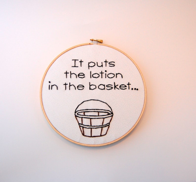 Bathroom Humor Hoop Art It Puts the Lotion in the Basket - Etsy