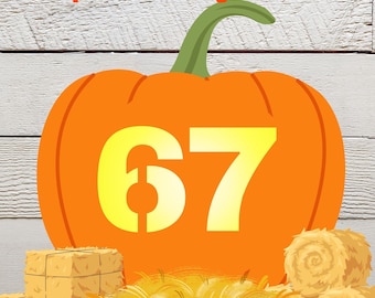 67 Pumpkin Carving Template - 3 Sizes, Halloween Stencil (PDF Pattern)