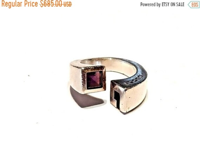 50% OFF Women's Gucci Sterling Silver Amethyst G Split Bypass Ring