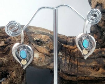Beautiful Opal & Sterling Silver designer earrings