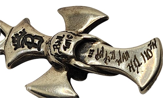 BWL Bill Wall Leather Sterling Large Malibu Cross W/ Good Luck