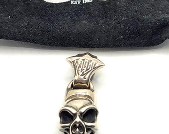 BWL Bill Wall Leather Skull Cross MALIBU Heavy Pendant .925 32