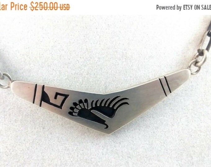 60% OFF Vintage Clifton Mowa Hopi Indian Signed Sterling Silver Necklace