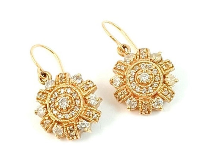 60% OFF Diamond 1.15ct Dangle Drop Earrings 14k Rose / Pink Gold MSRP 5999.00