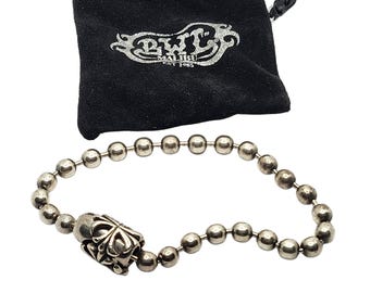 BWL Bill Wall Leather Sterling Silver Ball Chain Bracelet w/ Cross Basket