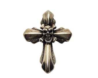BWL Bill Wall Leather Skull Cross MALIBU Heavy Pendant .925 32