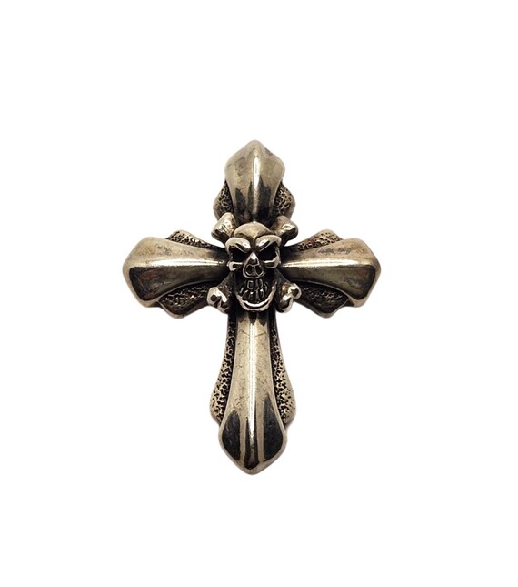 BWL Bill Wall Leather Sterling Silver Cross W/ Skull Crossbones