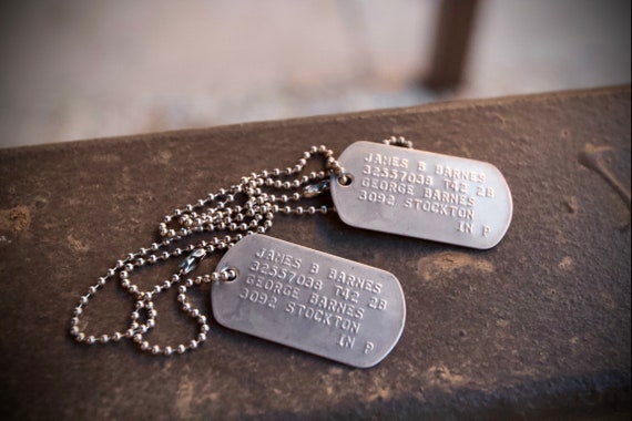 2 Personalized Dog Tags Necklace, Two Army ID Tag With Text, Coordinates  Necklace for Men, Solid Sterling Silver With Ball Chain H107 