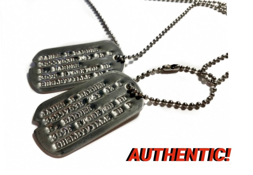 James Bucky Barnes WWII Style Military Dog Tags - Debossed (Stamped i…