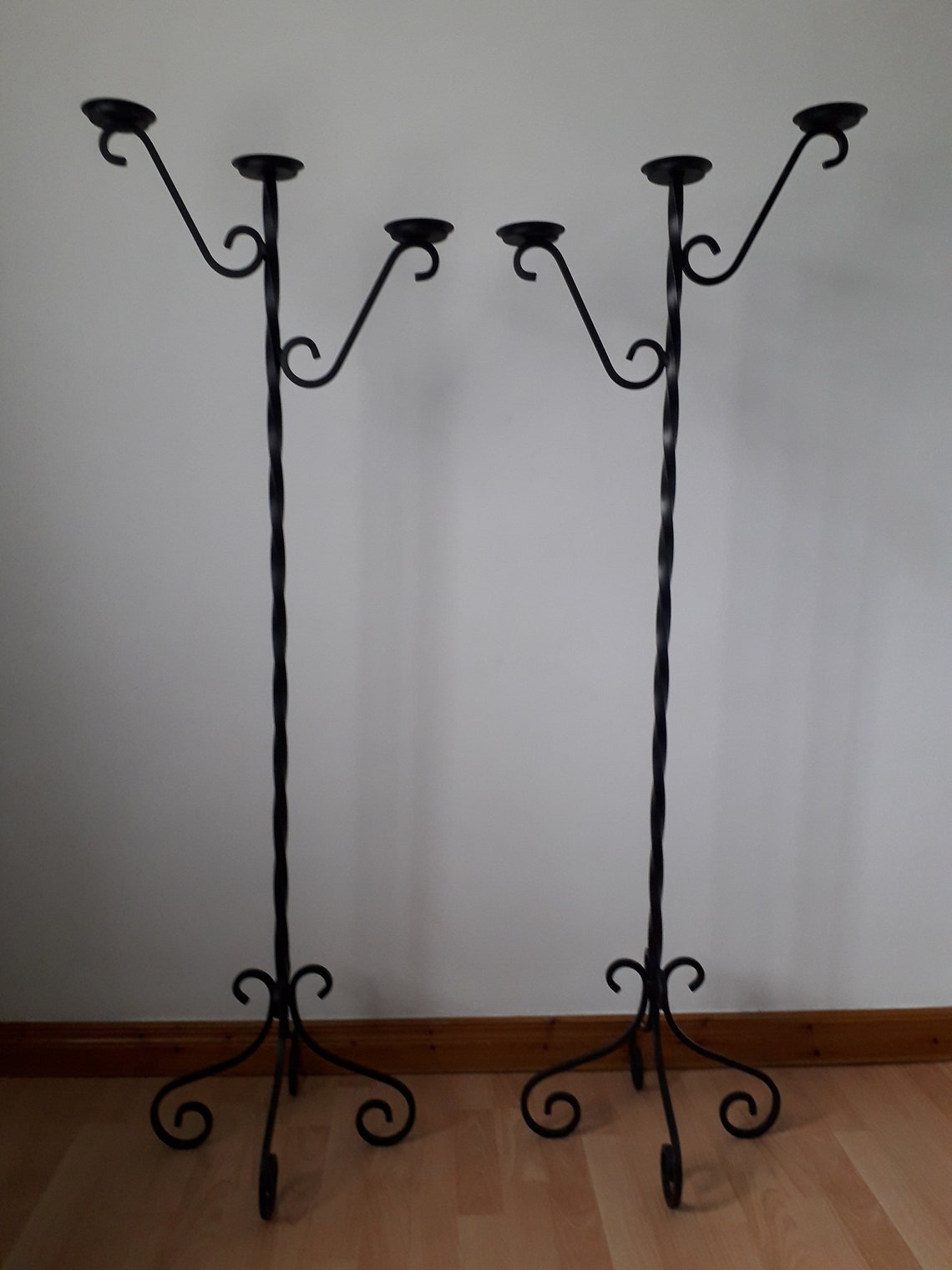 Vintage Candelabra Wrought Iron Candelabra Large Floor Etsy