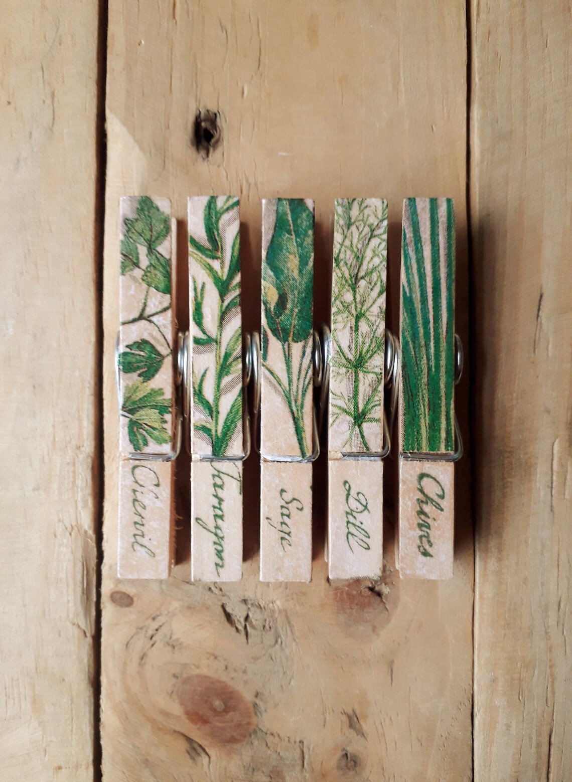 Decoupage Clothespin Memo Fridge Etsy