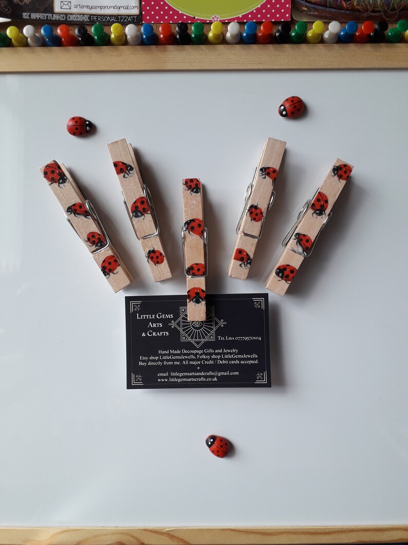 Decoupage Clothespin Memo Fridge Etsy