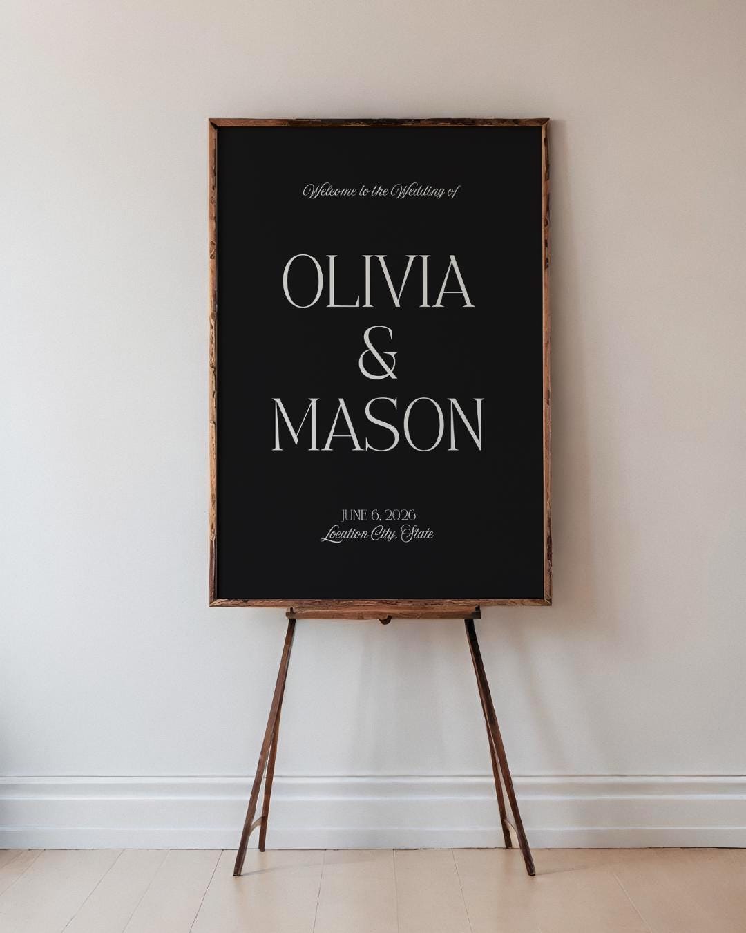 Modern Minimalist Wedding Welcome Sign Template (canva Editable) - Etsy