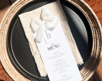 Wedding menu and place cards printed: Minimalistic designs