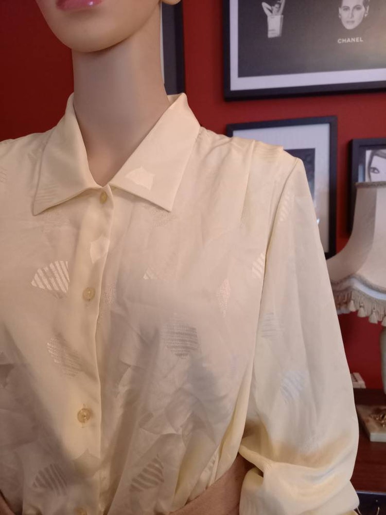 Primrose yellow 80s blouse