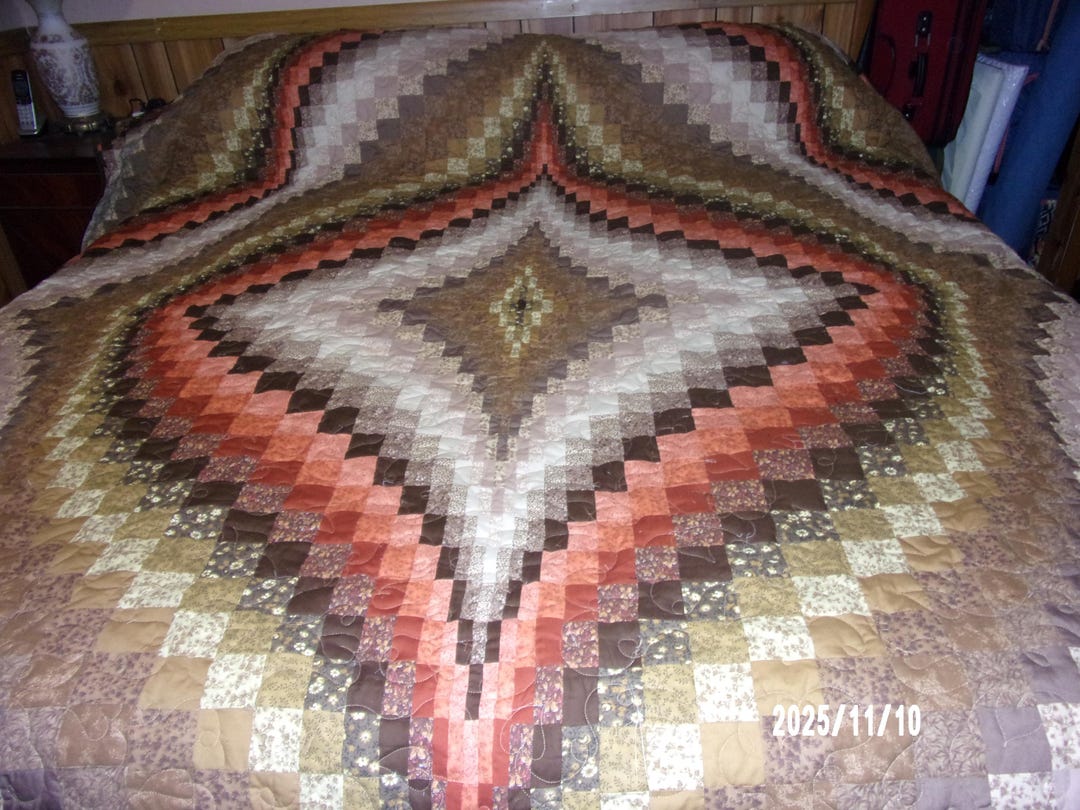 Rust Quilts Brown & Rust Bargello Quilt - King Size Measures 104x104 Inches - Etsy