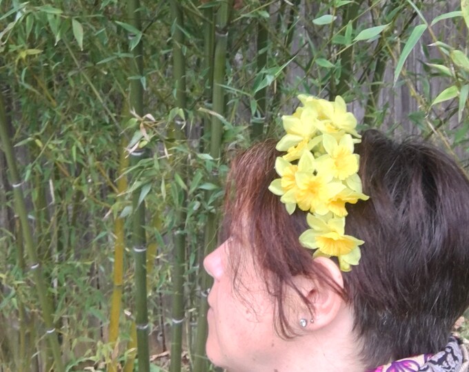 Yellow Daffodil Flower Crown, Daffodil Headband, Spring Flower Crown