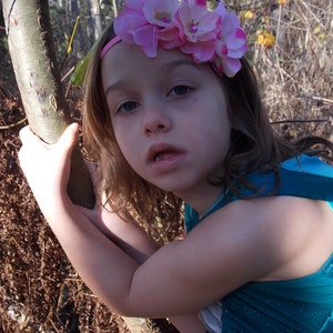 Puffy Pink Fairy Flower Fascinator Headband Floral Crown With Pink