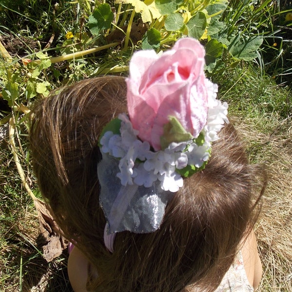 Velvety Pink Rosebud Fairy Flower Headband, Pink Rose Crown, Rose Tiara, Ballet Headpiece, Rose Flower Crown,  F04