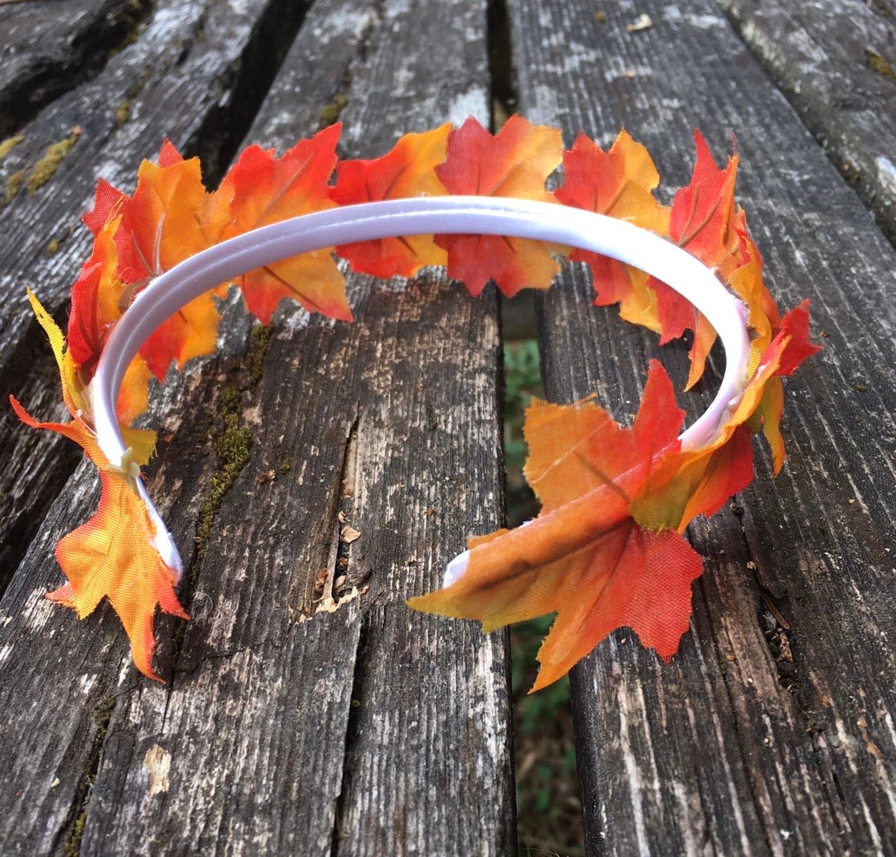 SOLDHandmade Flower Leaf Fall Crown Headband Tiara Orange Dried Flower Headband,bridesmaid Flower Crown,rustic  main image 2