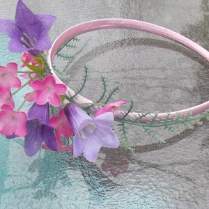 Pink and Lavender Fairy Flower Headband Crown, Floral Garland Wreath for Fairy Dress Up, Festivals, or Weddings G05
