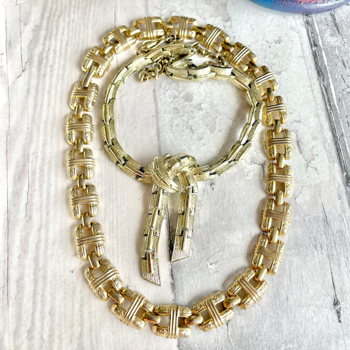 Gold Tone Vintage Necklaces. Etsy