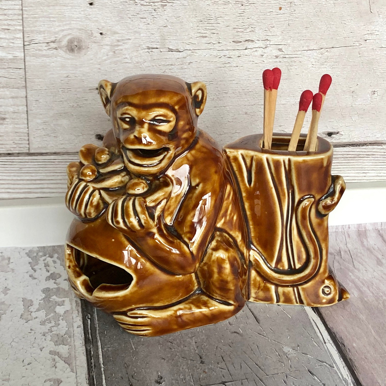 Glazed Monkey Smoking Ashtray. Etsy