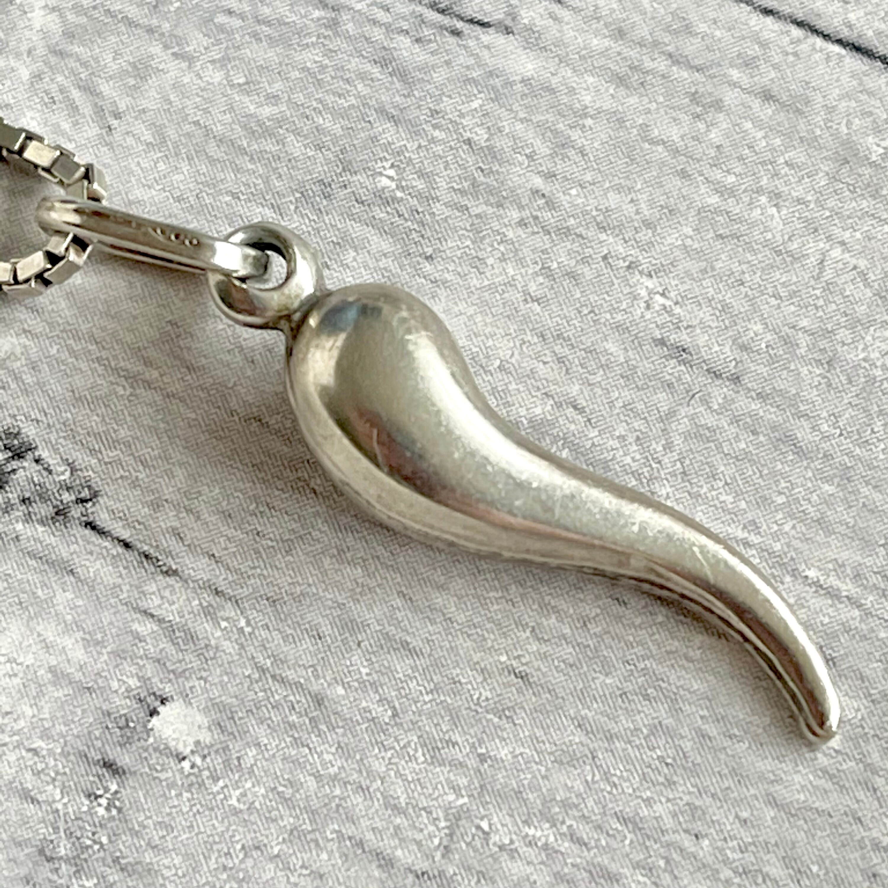 925 Halskette & Silber geschwollenen Charme Anhänger. | Etsy