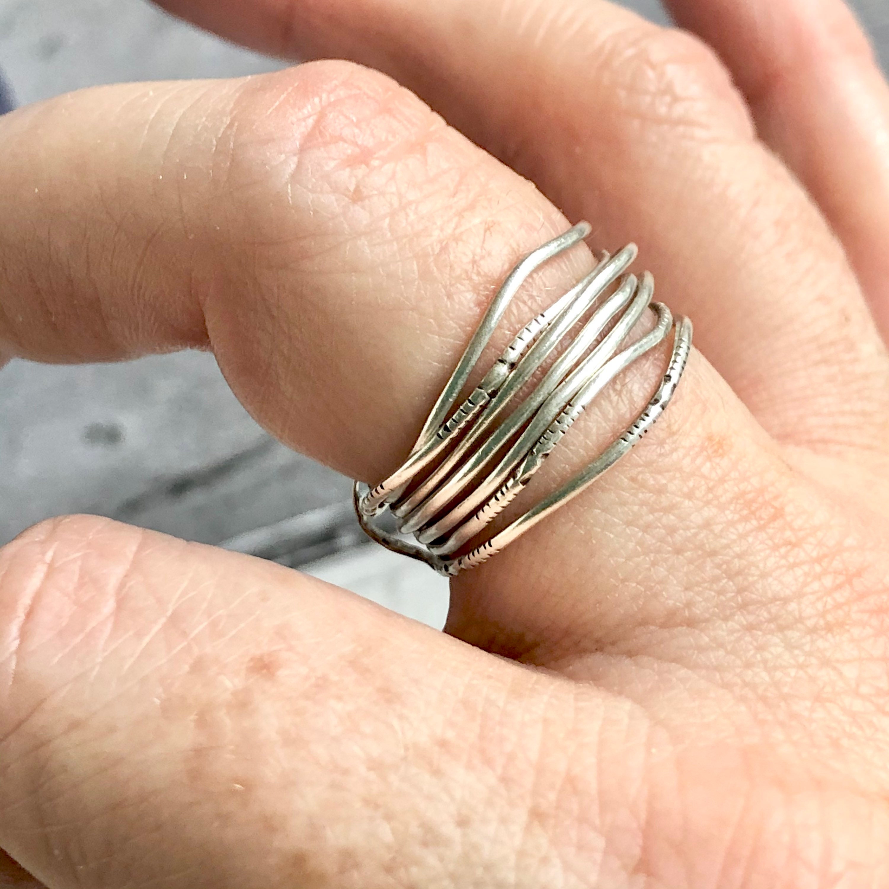 Silver Artisan Multi Ring. Etsy UK