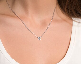 Solid sterling silver Personalized Lowercase Letter Necklace - Different Chain Options - Perfect Gift for Her