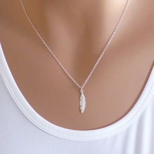 100% Sterling Silver Feather Necklace • Dainty Necklace • Simple Necklace • Feather Pendant • Layering Necklace • Gift For Her