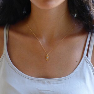 Gold Hamsa Hand Necklace • Dainty Necklace • Hand of Fatima • Protection Necklace • Gold Hamsa Necklace • Dainty Necklace • AlinMay