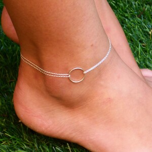 Karma Ankle, Sterling Silver Anklet, Anklet Circle, Silver Anklet, Anklets for Women, Ankle Bracelet, Minimalist Anklets, Gift for her