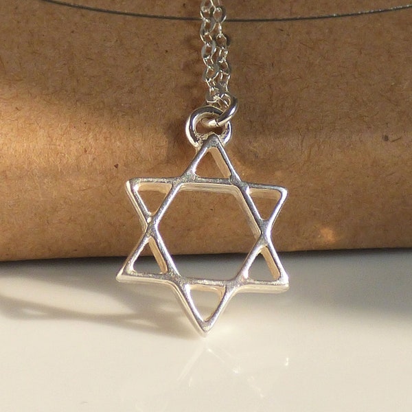 Star of David Pendant Necklace • Sterling Silver Necklace • Magen David Necklace • Judaic Jewelry • Dainty Necklace • Jewish Gift • AlinMay